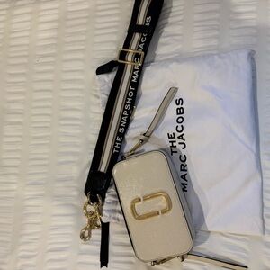 Marc Jacobs Cream Crossbody Bag with Gold Accents